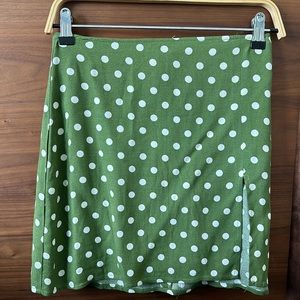 Reformation New With Tags Green and White Mini Skirt